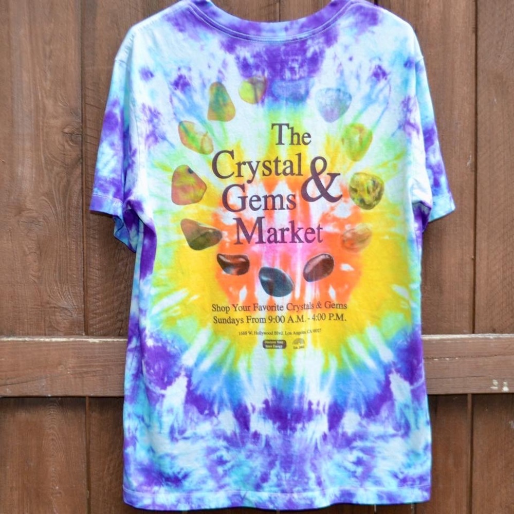 Handmade Tie Dye Crystal & Gems Graphic Tee Size M